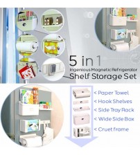 5in1 Ingenious Magnetic Refrigerator Shelf Storage Set